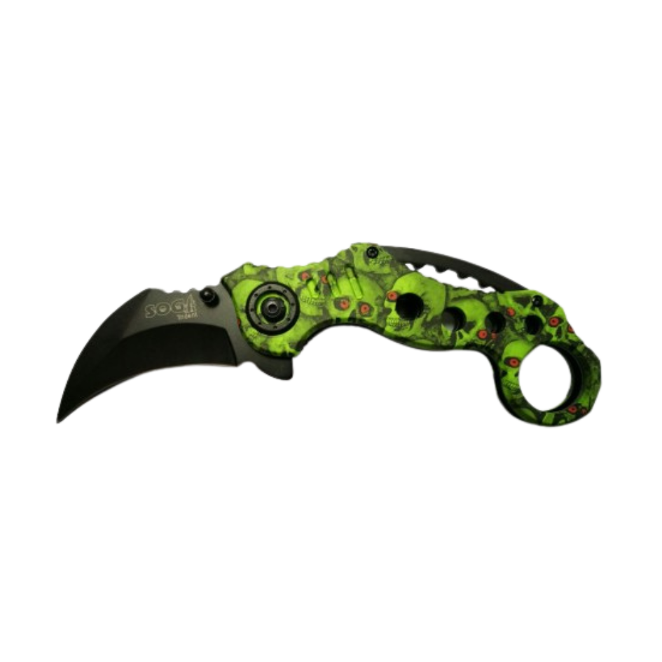 Cuchillo Karambit de Acero Inoxidable · Verde Claro