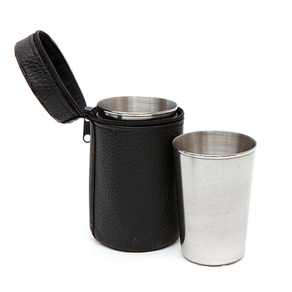 Set de 4 Vasos de Aluminio con Estuche