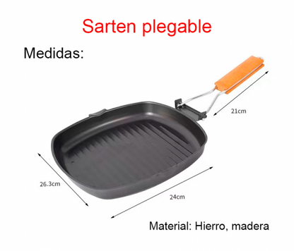 Sartén Plegable para Camping – Resistente y Compacto