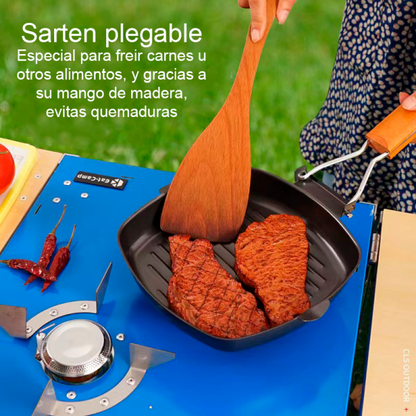 Sartén Plegable para Camping – Resistente y Compacto