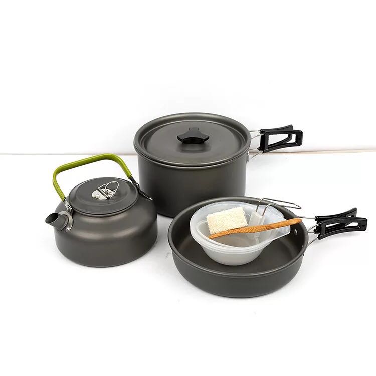 Set de Ollas y Tetera Outdoor Campsor – Para 2-3 Personas