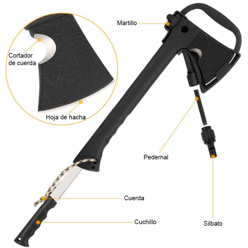 Hacha Multifuncional con Cuchillo