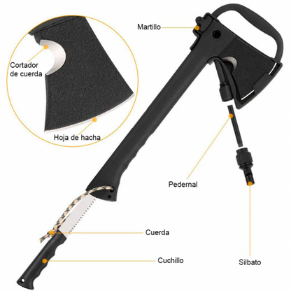 Hacha Multifuncional con Cuchillo
