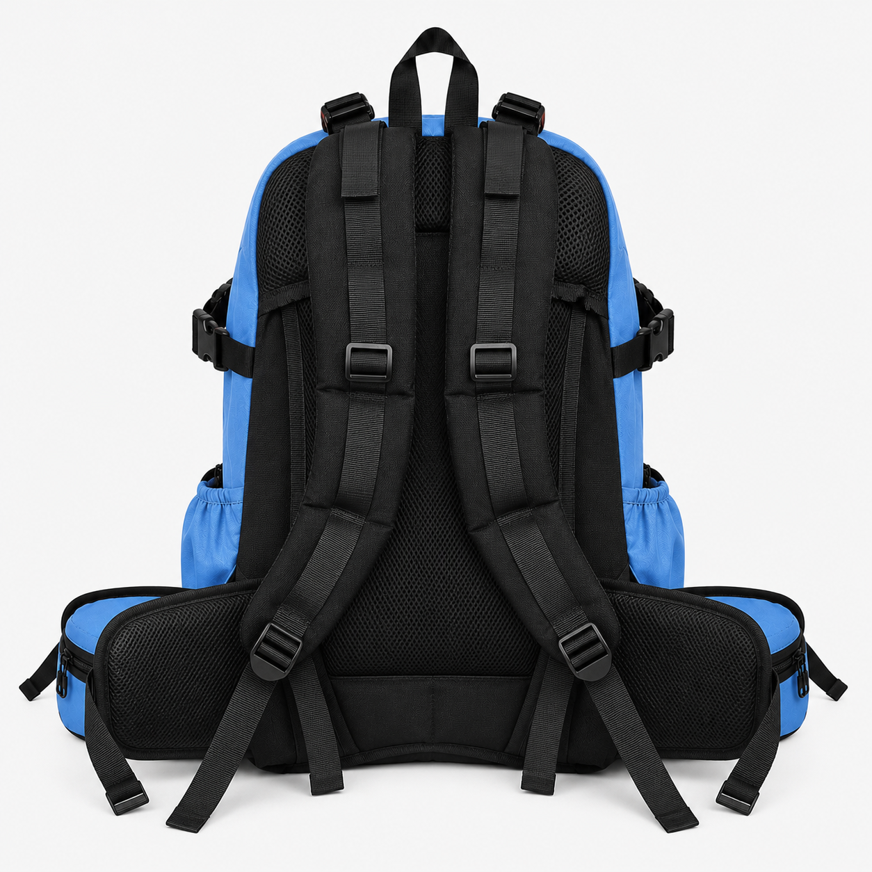 Mochila Táctica Outdoor 35L (Modelo 1) Celeste con Velcro Negro · Fabricación Nacional