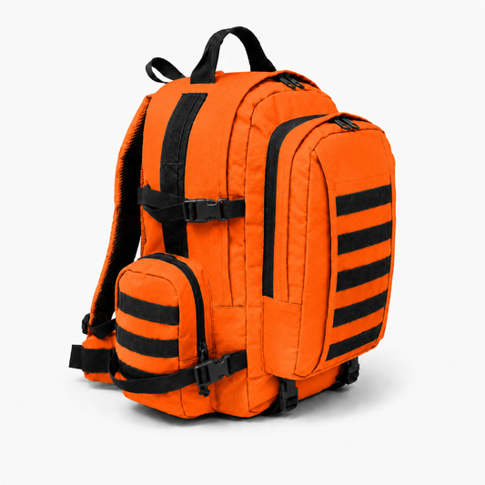 Mochila Táctica Outdoor 65L (Modelo 3) Naranjo · Fabricación Nacional