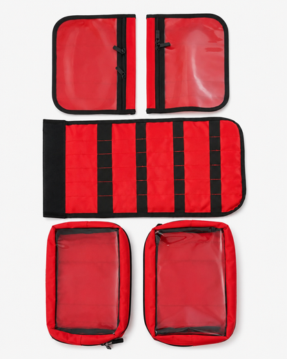 Mochila Táctica de Primeros Auxilios Modular Roja con Interior Aluminizado y Cruz Negra