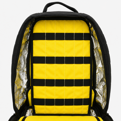 Mochila Táctica de Primeros Auxilios Modular Negra con Interior Aluminizado y Cruz Negra