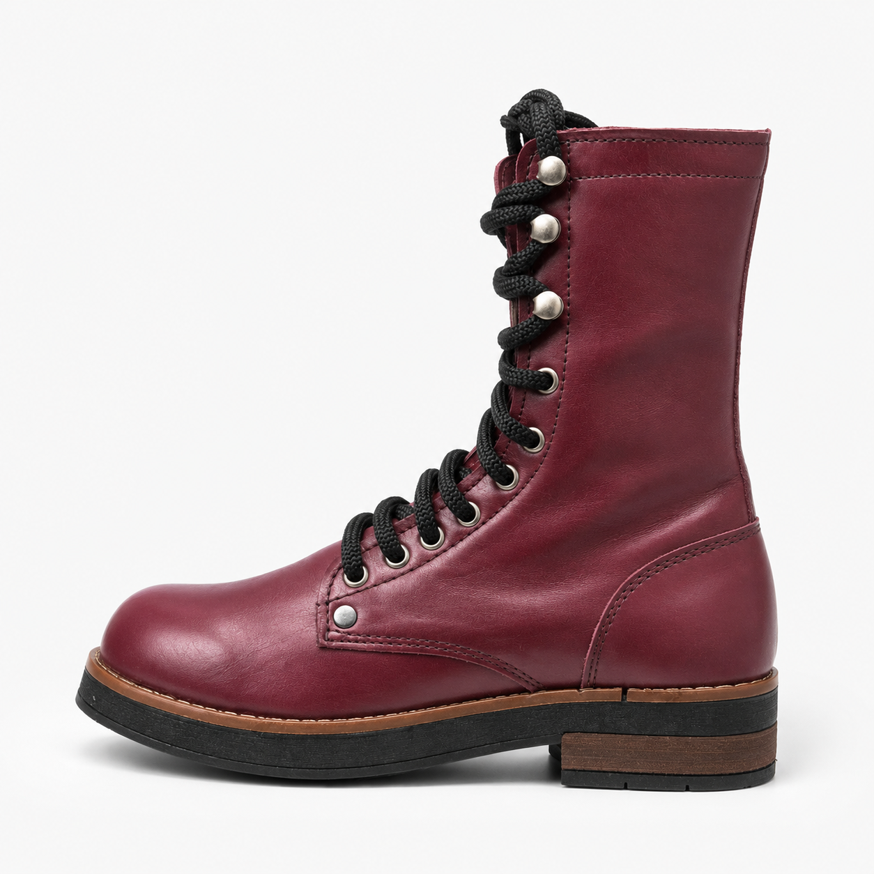 Botas de Mujer de Cuero · Burdeo · Fabricación Nacional