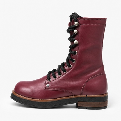 Botas de Mujer de Cuero · Burdeo · Fabricación Nacional