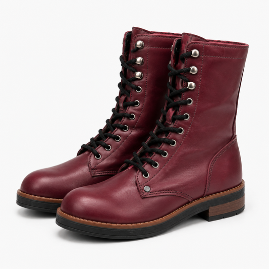 Botas de Mujer de Cuero · Burdeo · Fabricación Nacional
