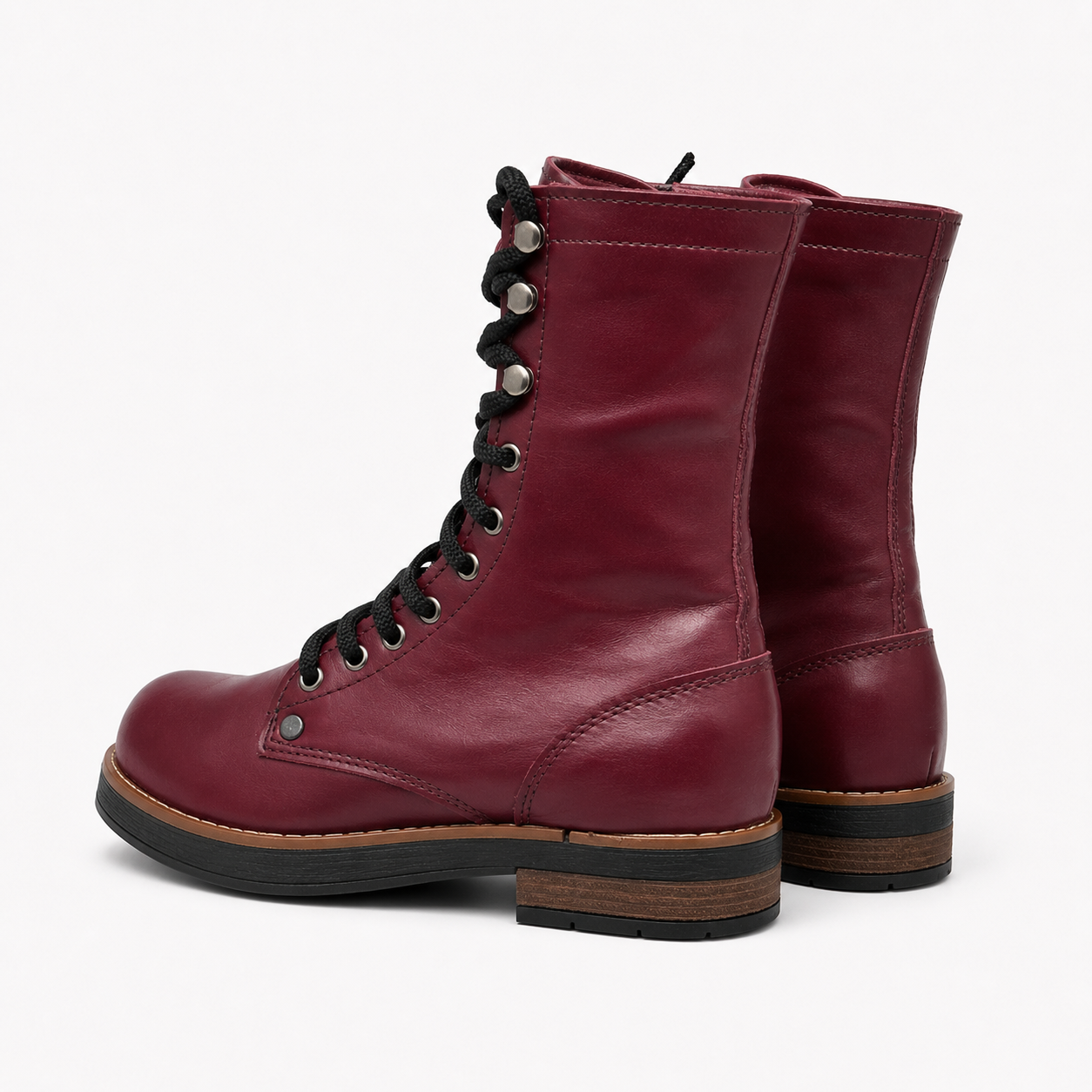 Botas de Mujer de Cuero · Burdeo · Fabricación Nacional