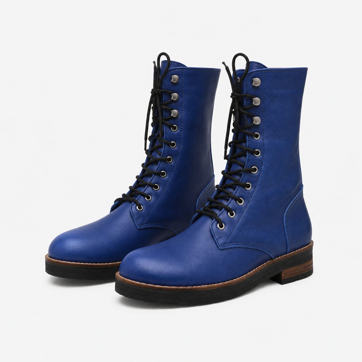 Botas de Mujer de Cuero · Azul · Fabricación Nacional