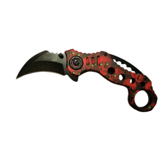 Cuchillo Karambit de Acero Inoxidable · Rojo