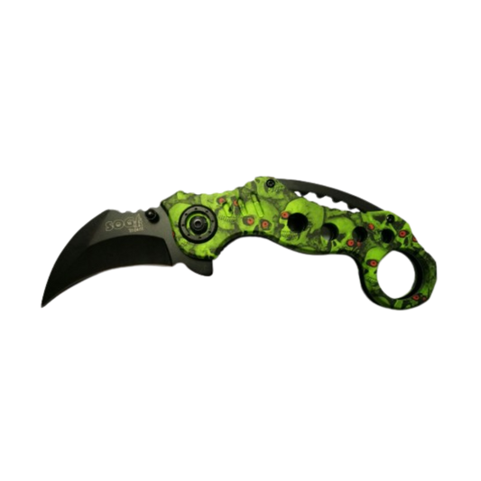 Cuchillo Karambit de Acero Inoxidable · Verde Claro