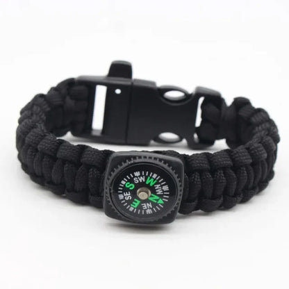 Pulsera de Cuerda con Silbato y Brújula para Exteriores
