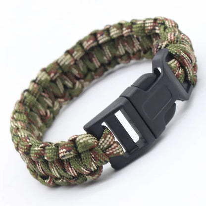 Pulsera de Cuerda con Silbato y Brújula para Exteriores