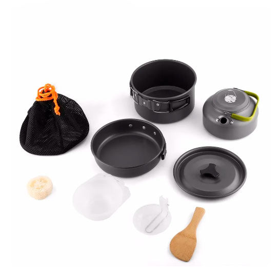 Set de Ollas y Tetera Outdoor Campsor – Para 2-3 Personas