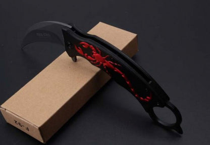 Cuchillo Karambit Plegable Diseño Escorpión · Acero