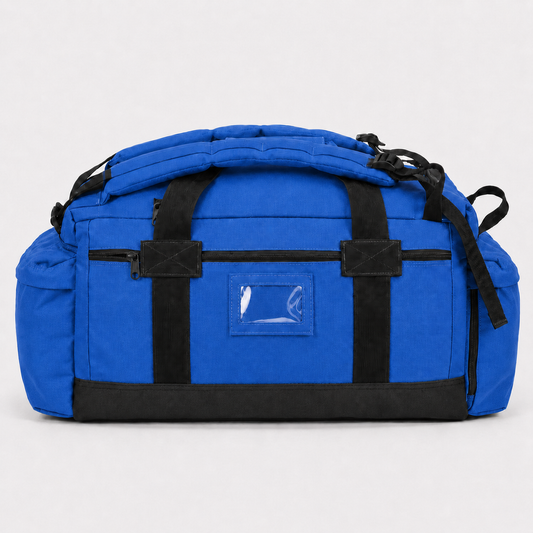 Mochila + Bolso Outdoor 65L Doble Finalidad Azul · Fabricación Nacional