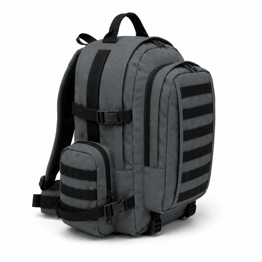 Mochila Táctica Outdoor 65L (Modelo 3) Gris · Fabricación Nacional