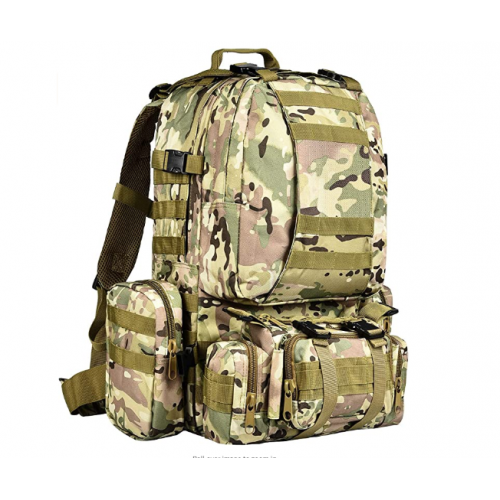 Mochila Táctica Importada 65 Litros con 2 Pouch y Banano