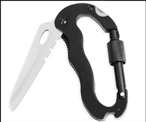 Mosquetón Cuchillo Multiherramienta 5 en 1