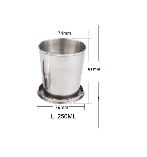 Vaso Plegable de Acero Inoxidable 250 ml